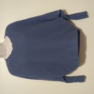 Philosophy Cropped Ribbed Sweater  Sleeve Zipper blue-grey size Small
